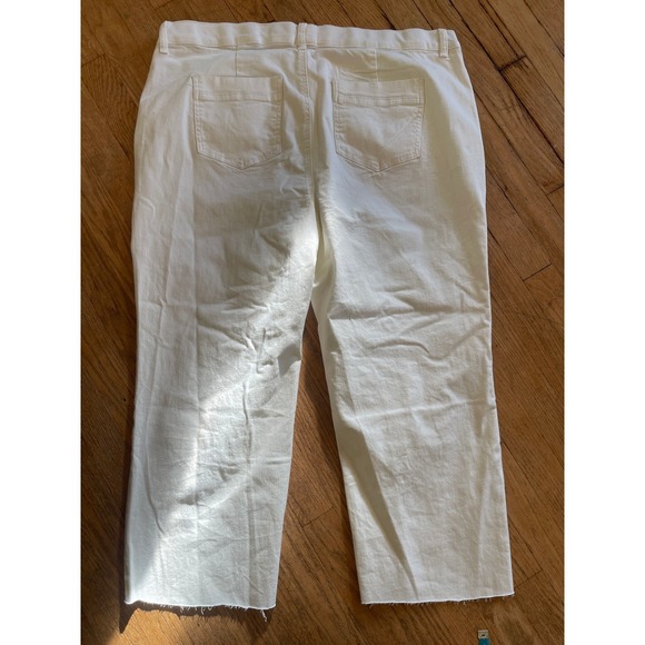 YMI Jeans Women's Cream Cropped Straight Leg Pants Size 2X - Picture 6 of 6